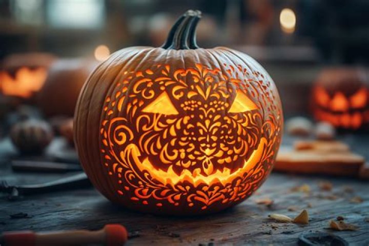 a carved jack o lanter