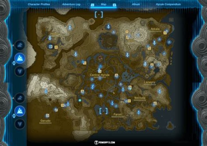 A map in The Legend of Zelda: Skyward Sword HD