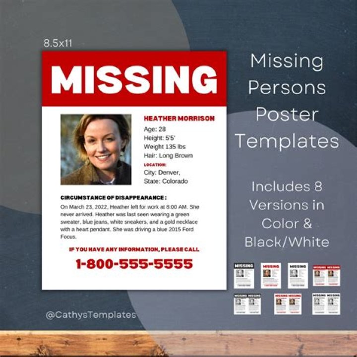 a missing persons poster of a blonde woman 