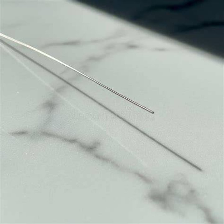 A thin silver needle rests on the business end of an airbrush.