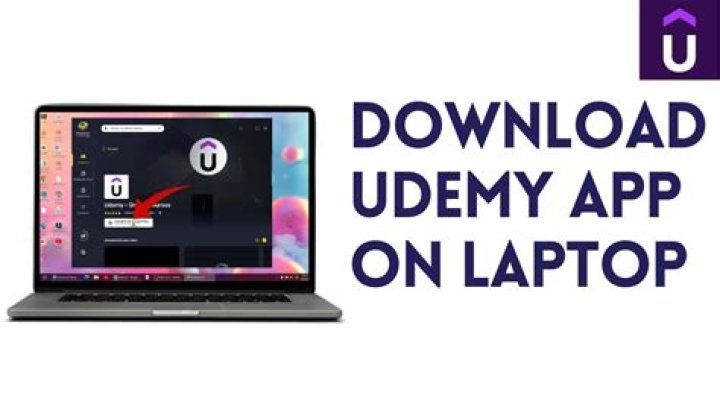 Blue Udemy Website on Laptop