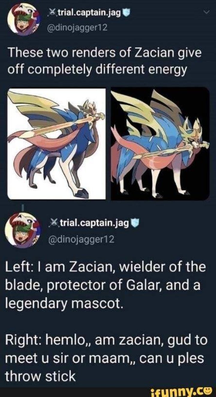 Left: Zacian - the mascot of Sword, Right:Zamazenta - the mascot of Shield