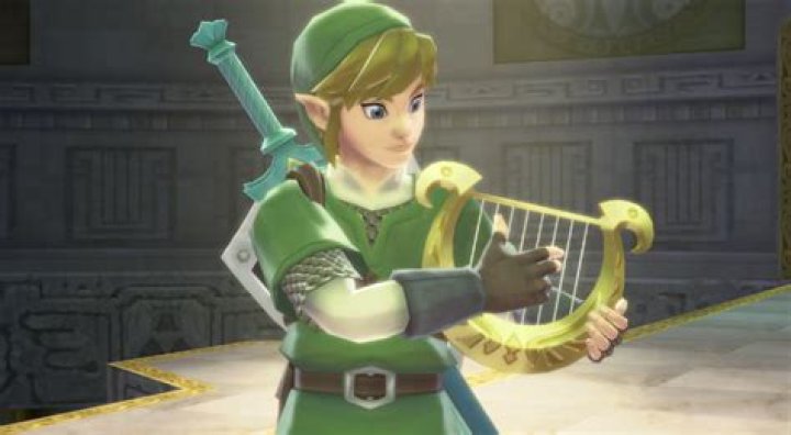 Link playing a harp in The Legend of Zelda: Skyward Sword HD