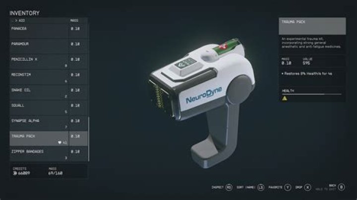 Starfield trauma pack item
